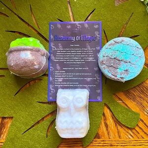 Academy of Magic 3 Piece Bath Bomb Collection by Fragrant Jewels w/ 3 Rings Sz 6